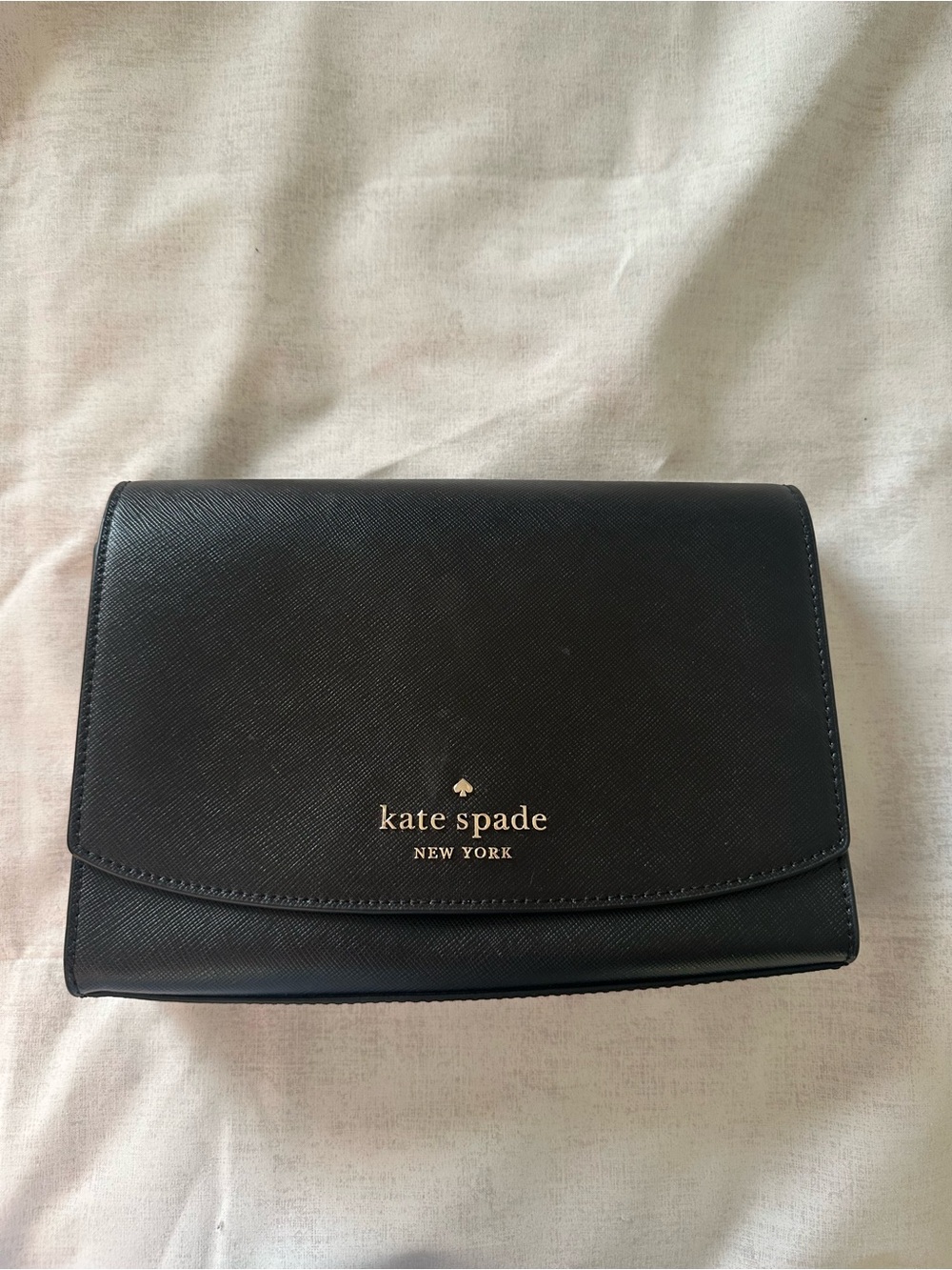 Kate Spade New York Crossbody Bag Black Gold Chain - Picture 2 of 8